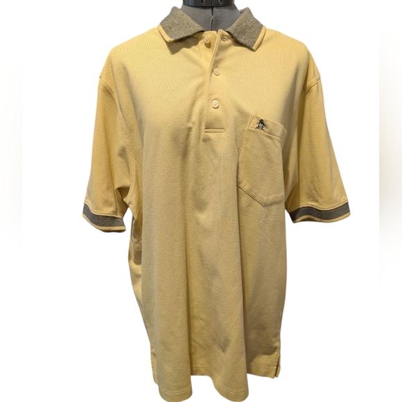 Vintage Other - Men's Vintage Y2K Penguin Grand Slam Yellow Golf Polo Top Size Large